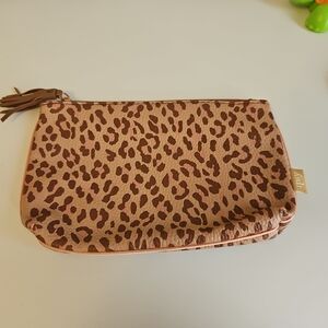 Ipsy Leopard Print Clutch with Tassel USED
